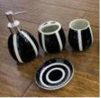 Luxury 4Pcs Bathroom Set – Black & White Elegance - Clarify.pk