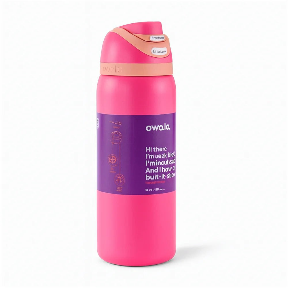 Owala FreeSip® Insulated Stainless Steel Water Bottle – 32oz Dark Pink MJ