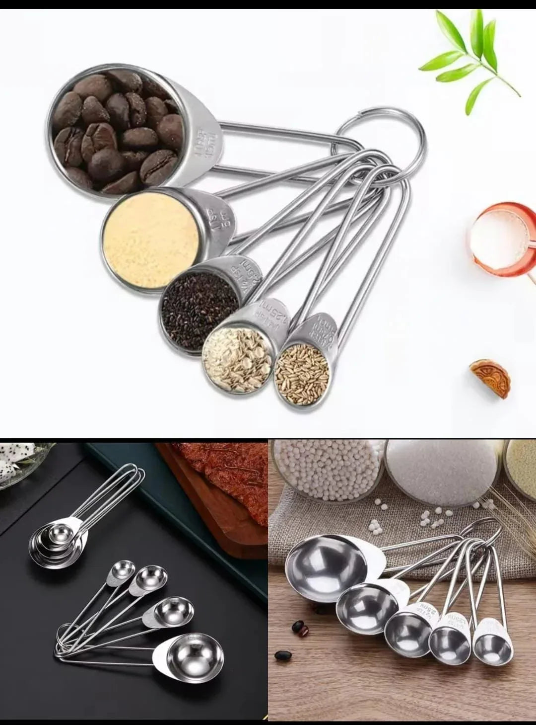 5Pcs Measuring Spoon Set – Baking & Coffee Tools - Clarify.pk