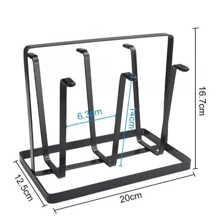6 Hooks Iron Glass Stand Holder for Home Organizer and Decor - Clarify.pk