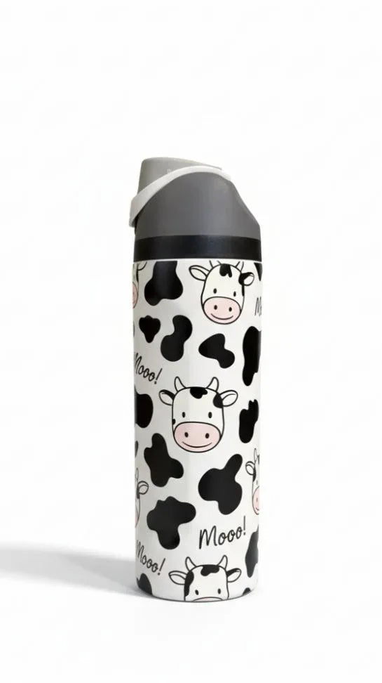 Premium Cow Print 32oz Owala Bottle – Stylish Water Bottle (950ml) - Clarify.pk