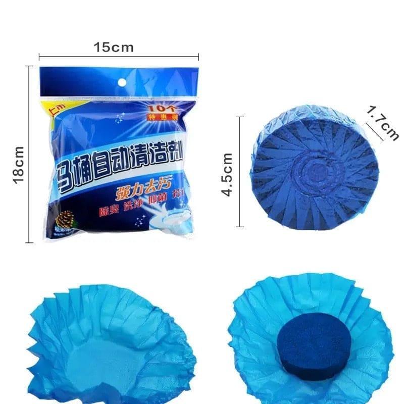 10pcs Blue Bubble Toilet Cleaner - Effective Bowl Cleaning Tablets - Clarify.pk