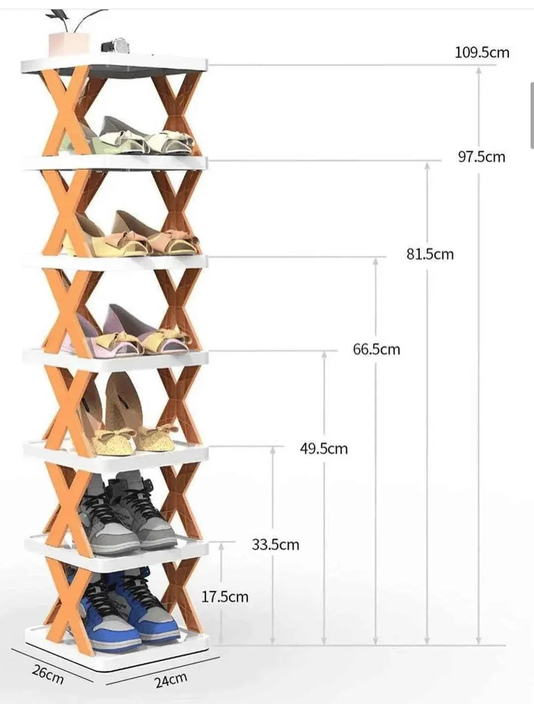 X Shaped Shoe Rack - Stylish and Space-Saving Shoe Organizer - Clarify.pk