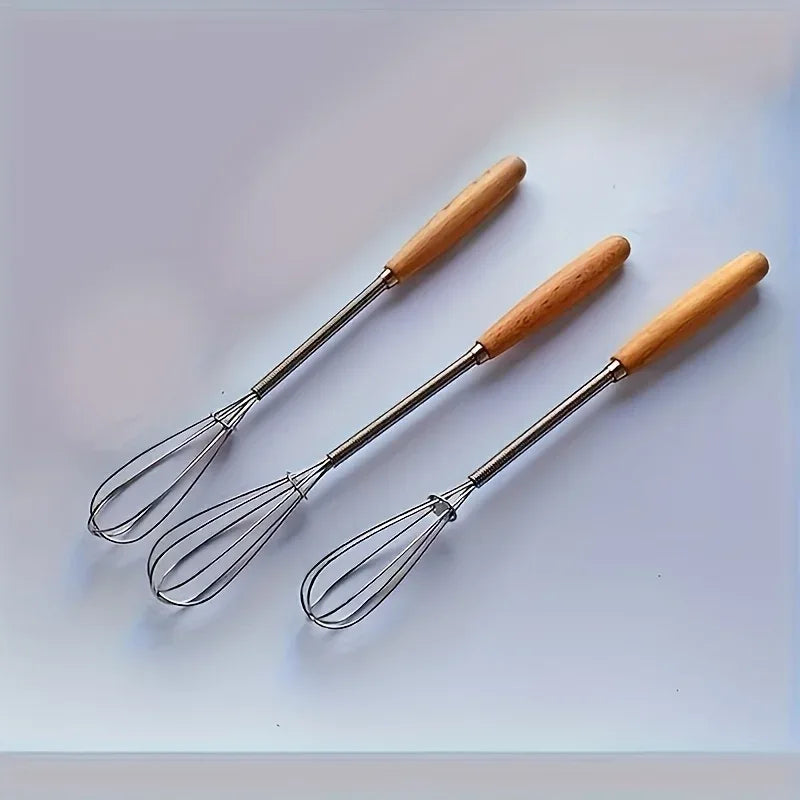 Stainless Steel Whisk with Solid Wood Handle - Clarify.pk