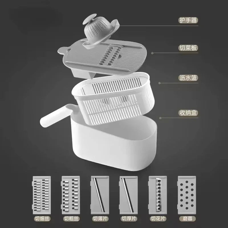 Multifunctional Vegetable Slicer – Manual Cutter & Grater - Clarify.pk