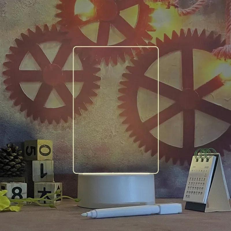 LED Message Note Board Night Light – USB With Marker - Clarify.pk