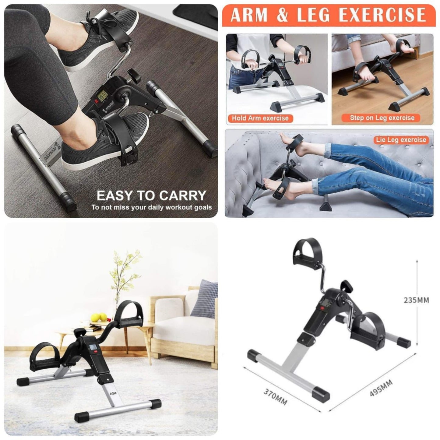 Portable Mini Pedal Exerciser for Arm & Leg Workout - Trenducts.pk