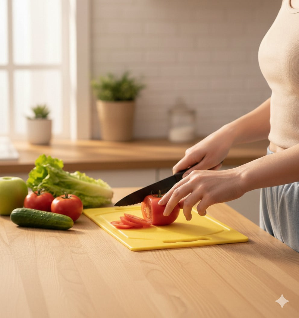 2-in-1 Vegetable Cutting Board with Built-in Knife GH