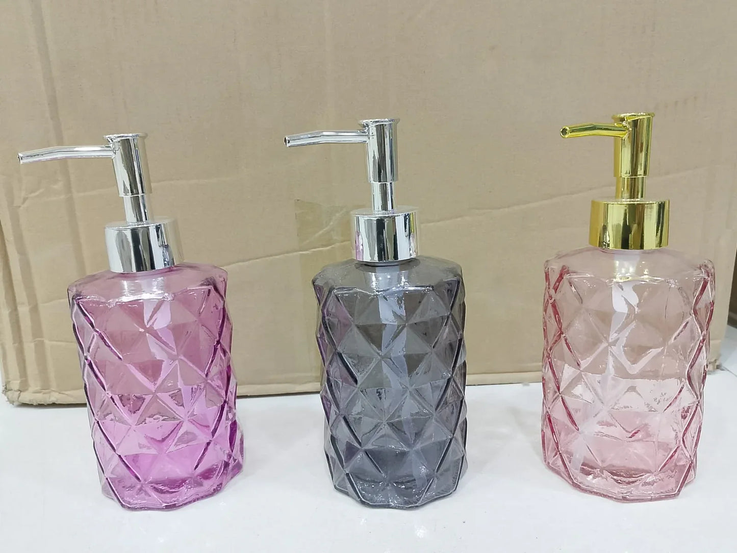 Luxury Faceted Soap Dispenser – Premium Bathroom & Kitchen Counter Decor (each) - Clarify.pk