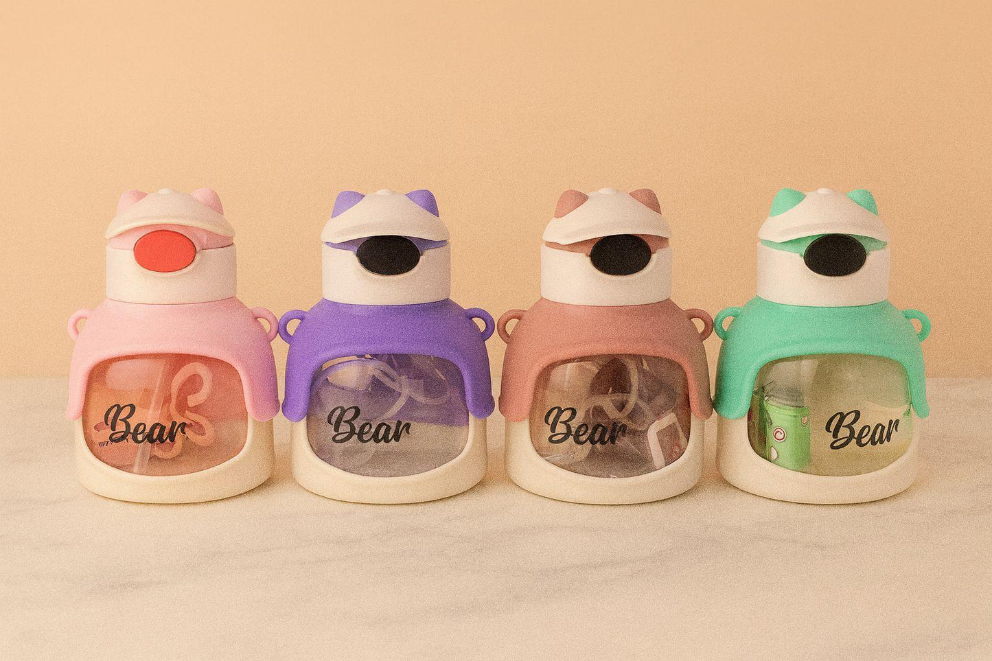 Plastic Bear Water Bottle – 500ml (Random Color) - Clarify.pk