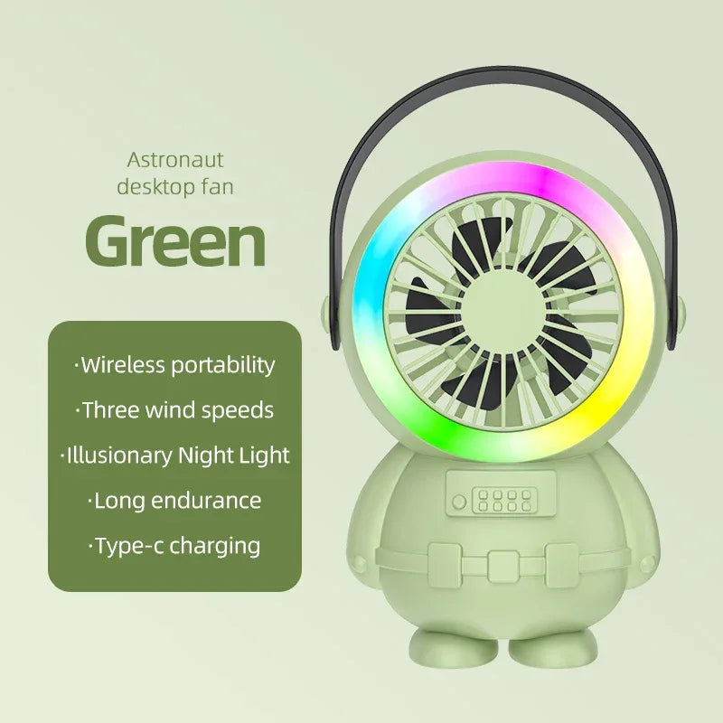 Portable USB Desktop Fan with Night Light - Clarify.pk