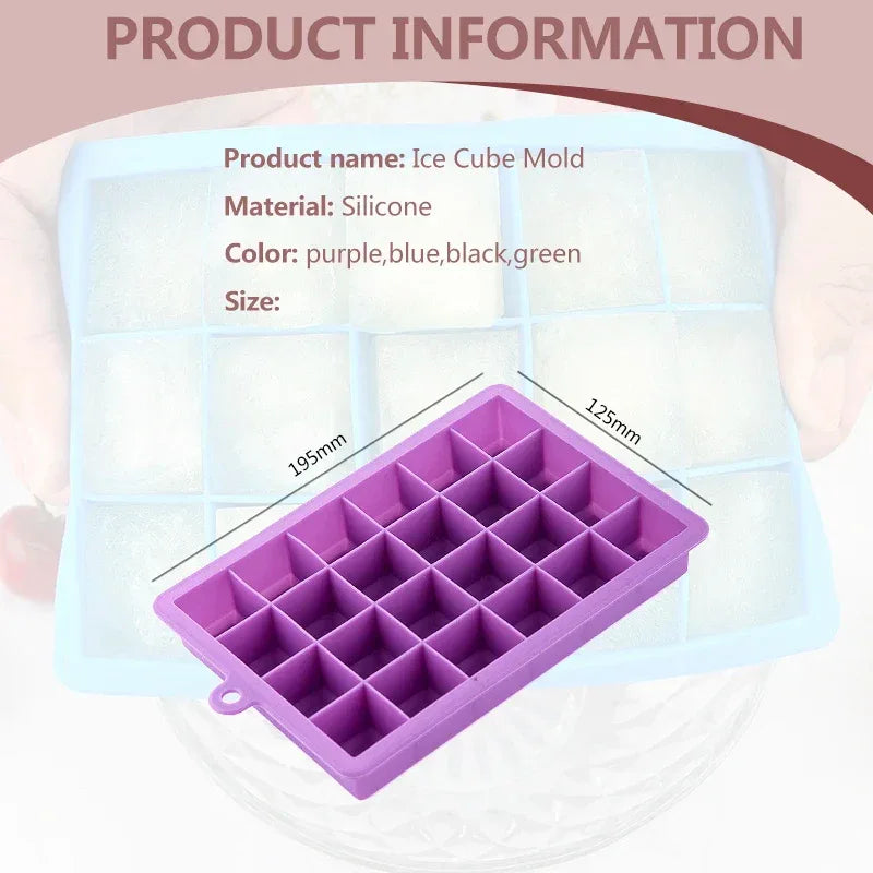 24 Grids Silicone Ice Cube Tray with Lid – Ice Mold for Drinks & Cocktails - Clarify.pk