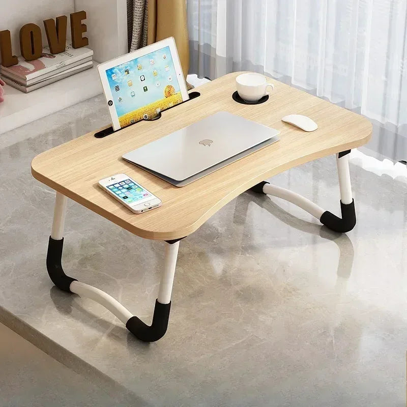 Foldable Laptop Desk with Cup Holder & Phone Stand - Clarify.pk