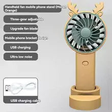 Mini Fan with Phone Stand - Portable & Cute - Clarify.pk