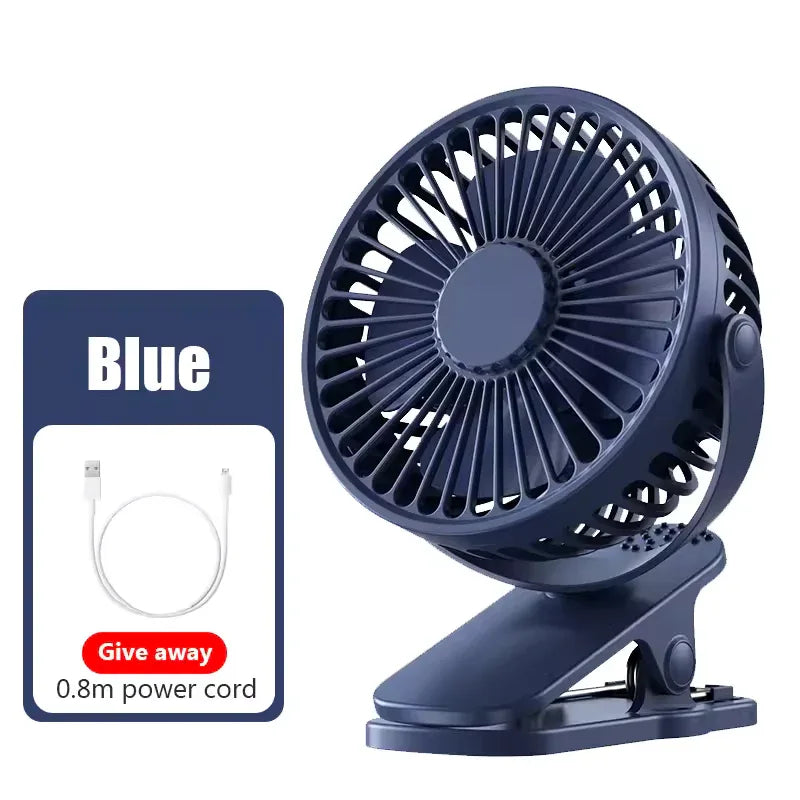 USB Rechargeable Clip-On Fan – Quiet & Long-Lasting - Clarify.pk