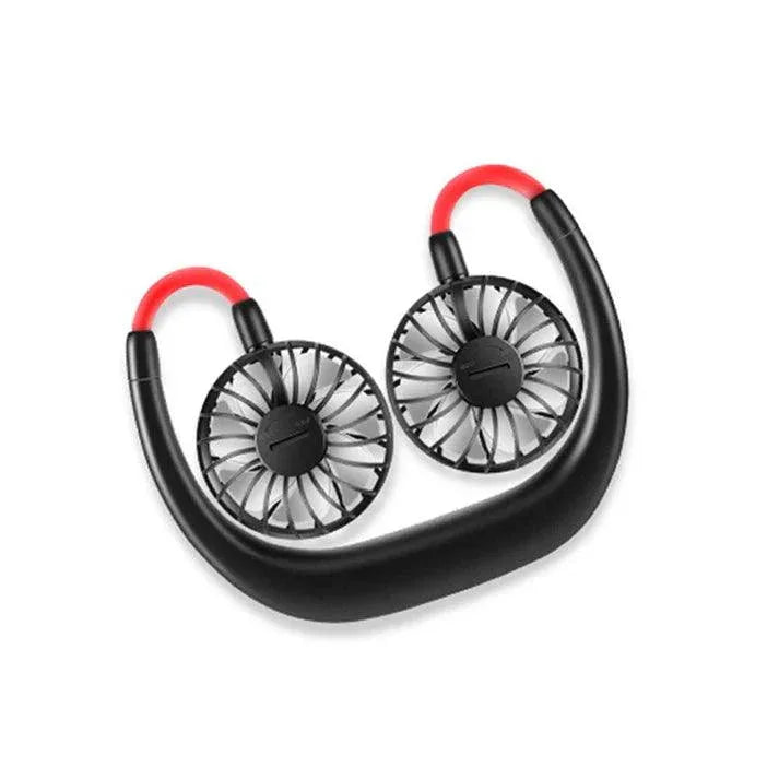 Rechargeable Neck Fan - Portable Dual Head Hands-Free Cooling Fan - Clarify.pk
