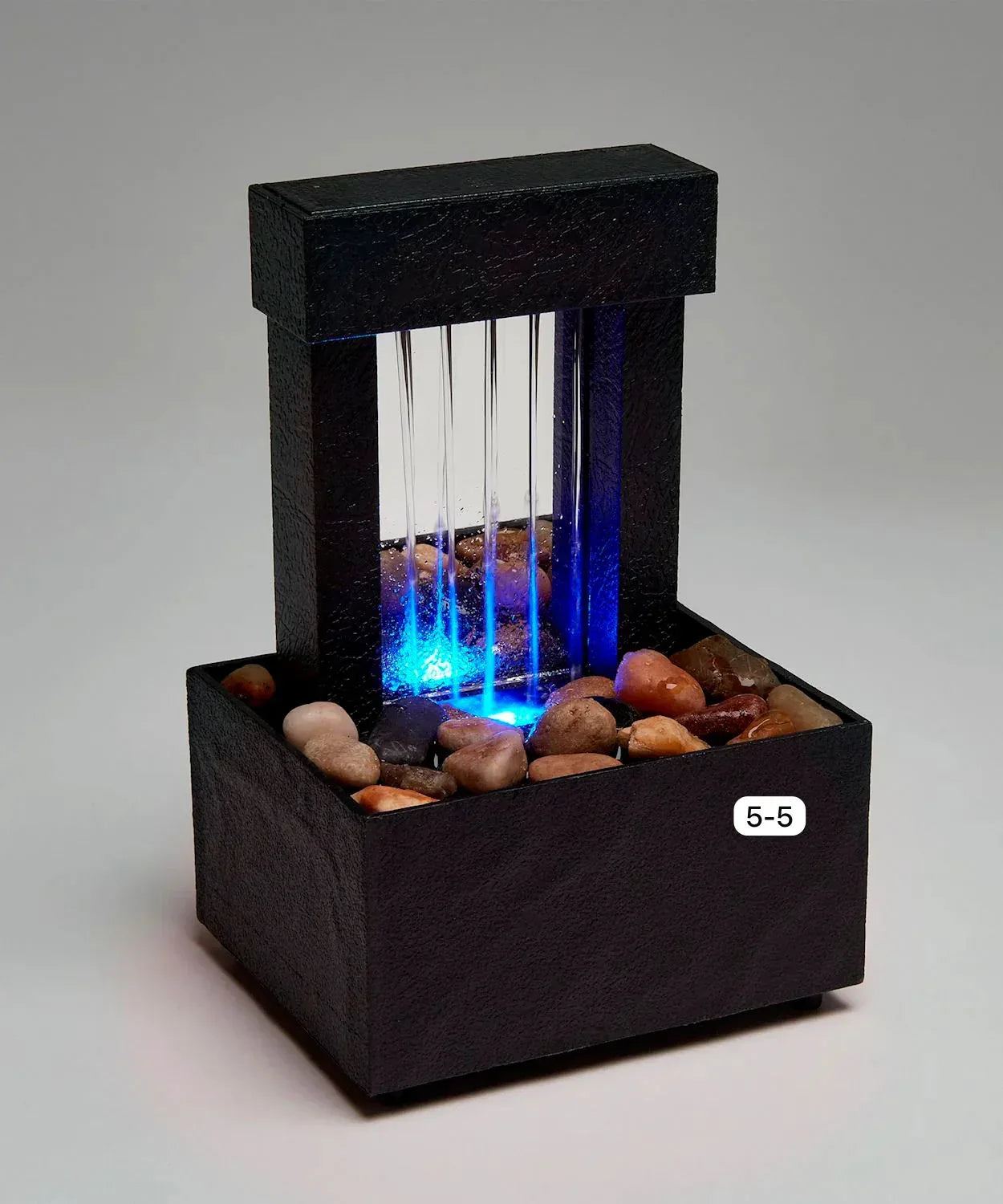 Modern LED Water Fountain – Electric Indoor Decor with Pebbles - Clarify.pk