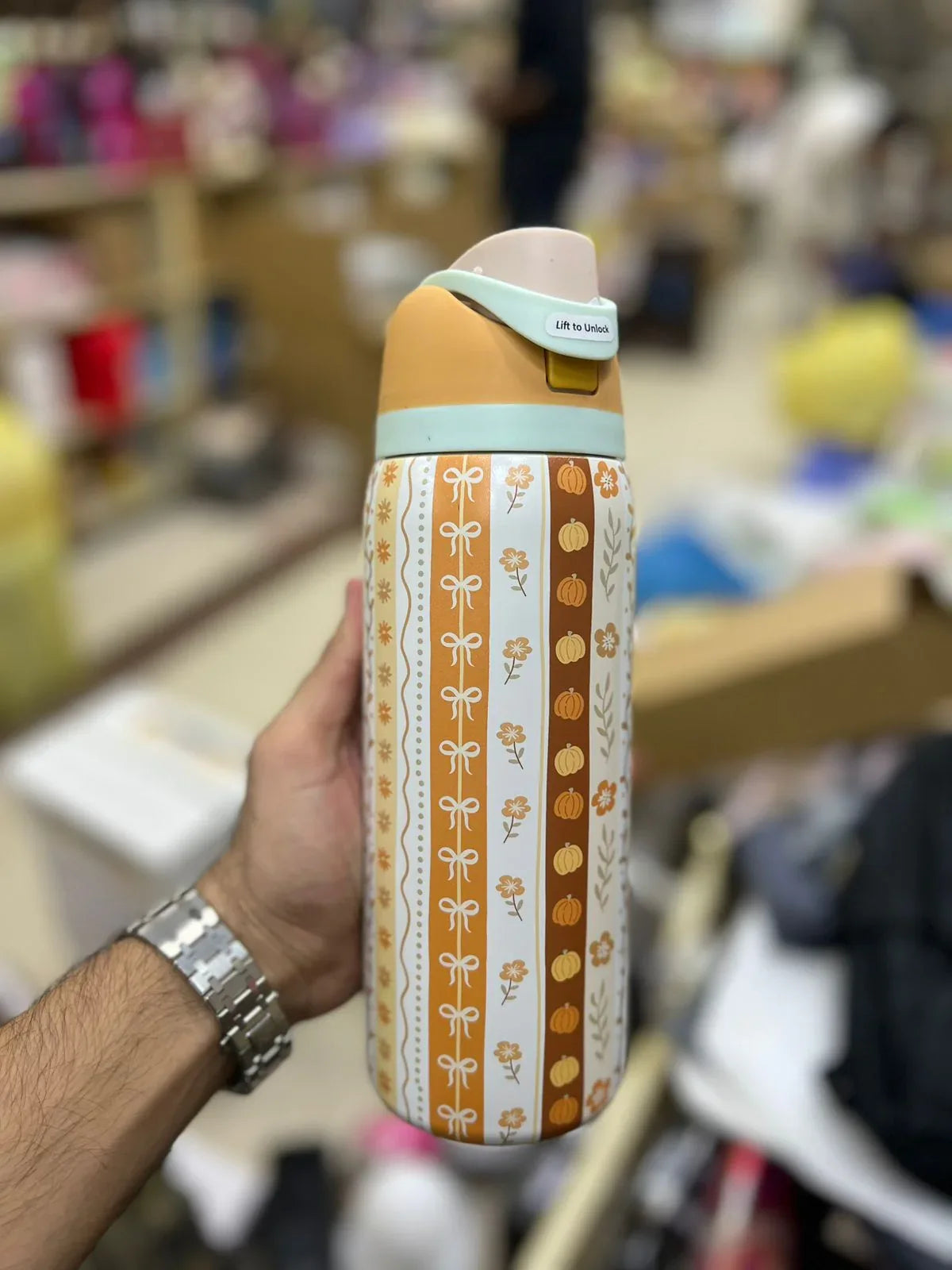 Premium Autumn Stripes 32oz Owala Bottle – Stylish Water Bottle (950ml) - Clarify.pk