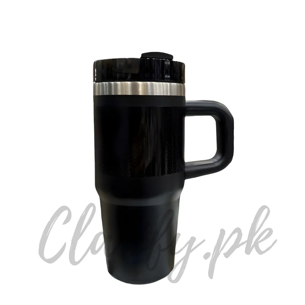 Premium Matte Black Texture Mini Tumbler – 14oz (420ml) - Clarify.pk