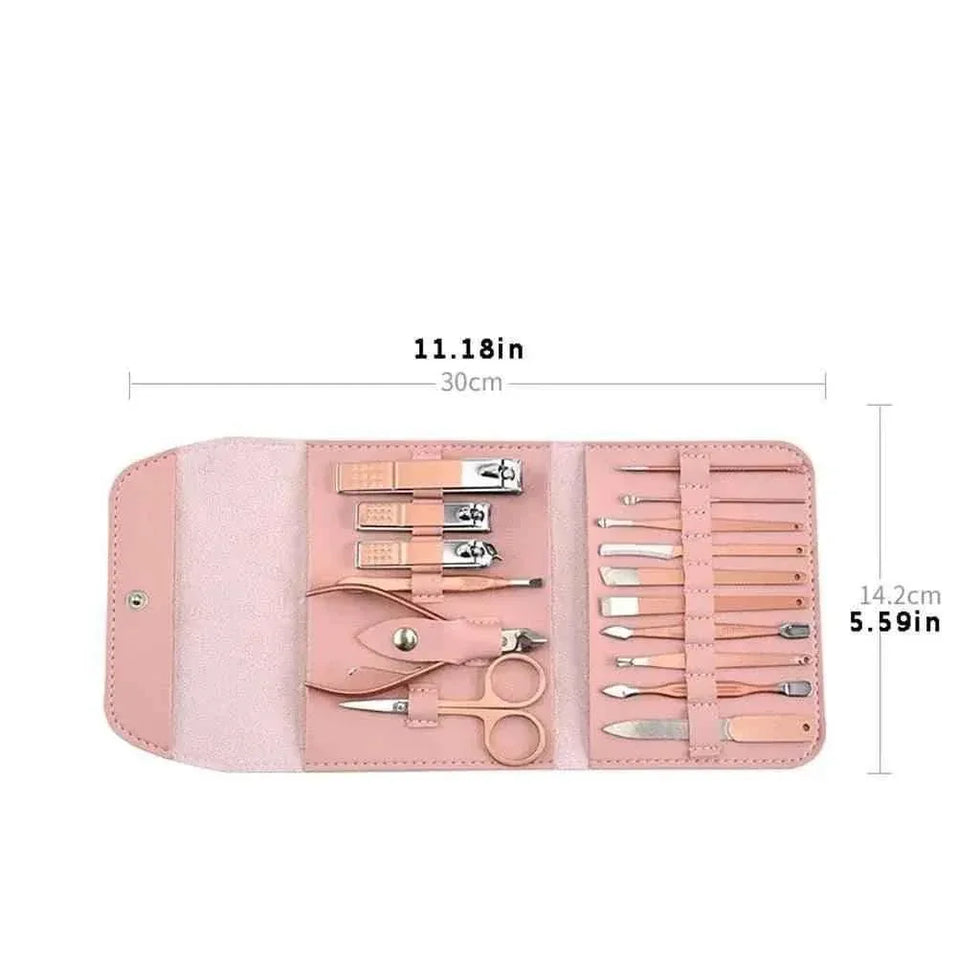 16-piece manicure pedicure set with case - Nail kit - Clarify.pk