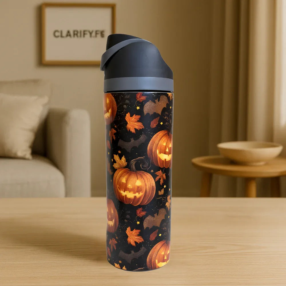 Premium Halloween Pumpkins Owala-Style Bottle – 950ml - Clarify.pk