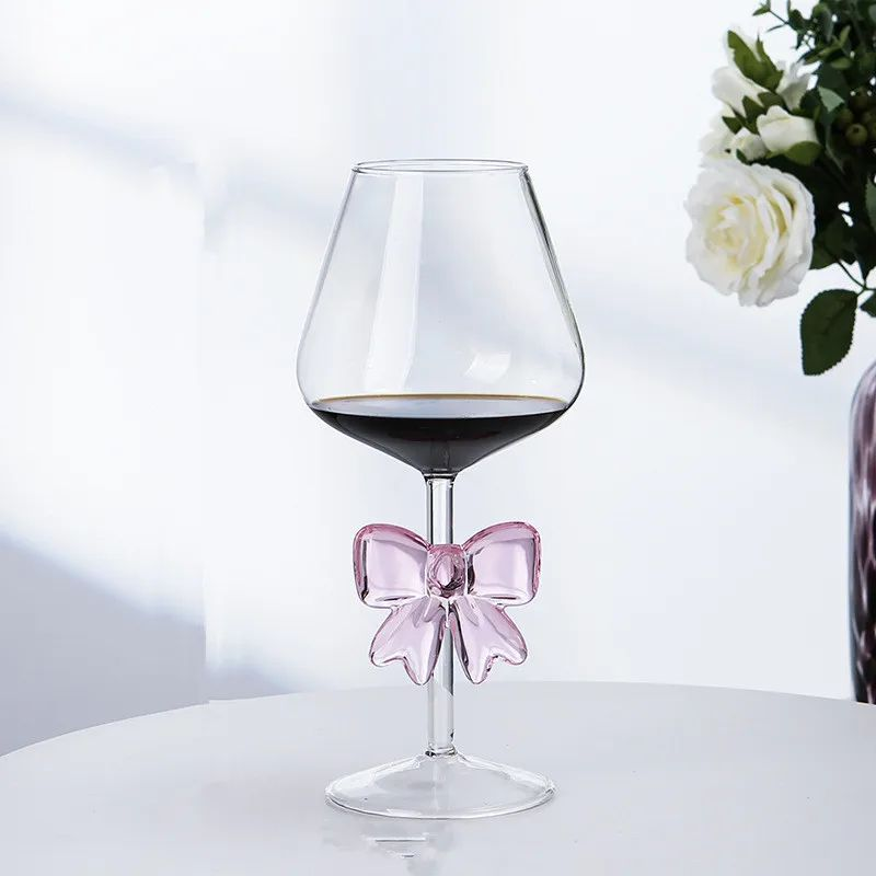Luxury Pink Bow Aesthetic Glassware - Coquette Crystal Cup & Juice Glass - Trenducts.pk