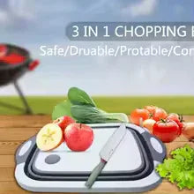 2 in 1 Cutting Board and Foldable Wash Basin - Clarify.pk