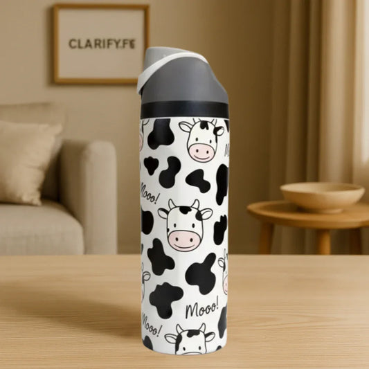 Premium Cow Print 32oz Owala Bottle – Stylish Water Bottle (950ml) - Clarify.pk