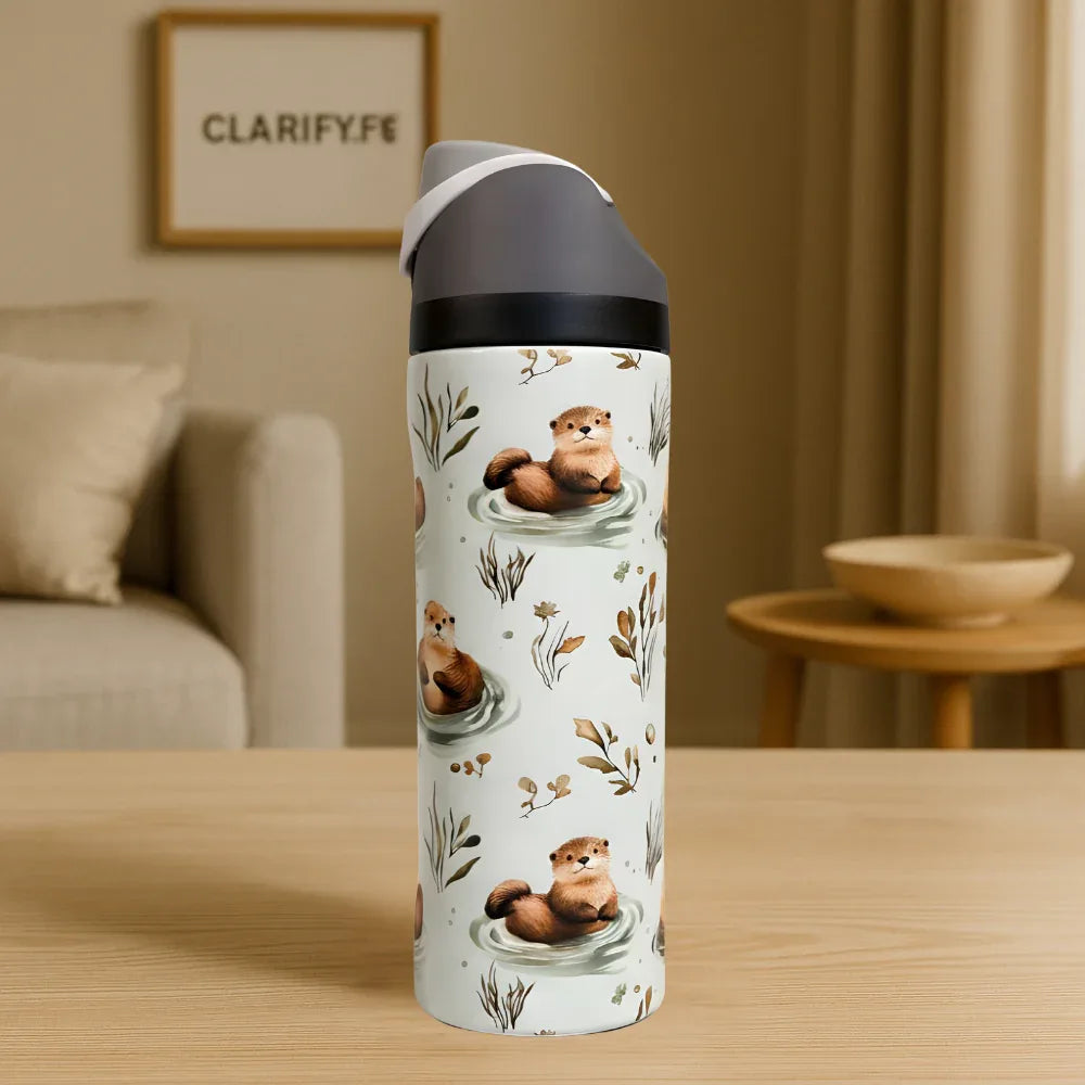 Premium Cute Otter 32oz Owala Bottle – Fun Water Bottle (950ml) - Clarify.pk