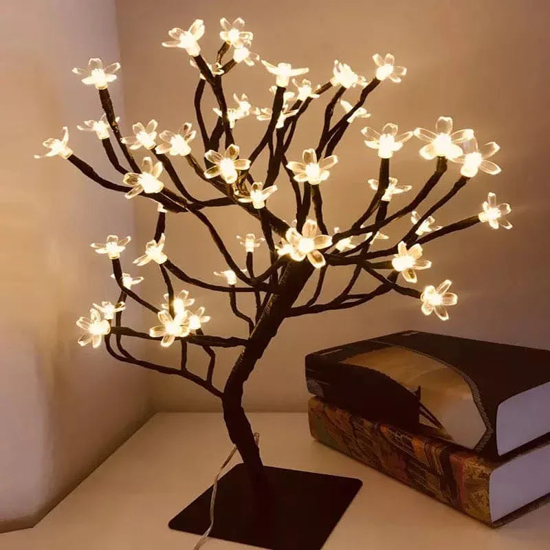 24 LED Night Light Table Lamp with Floral Design - Clarify.pk