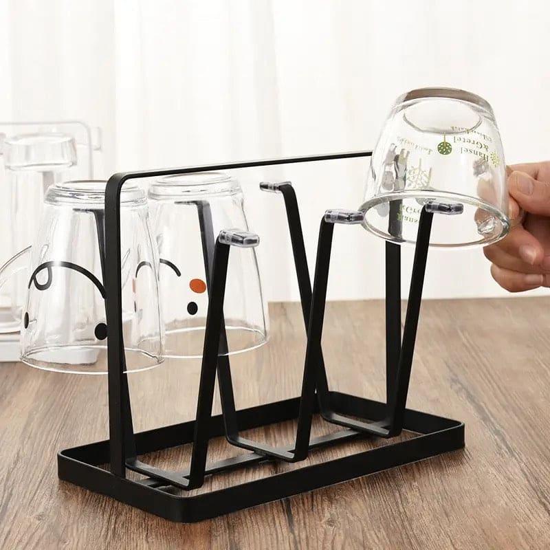 6 Hooks Iron Glass Stand Holder for Home Organizer and Decor - Clarify.pk