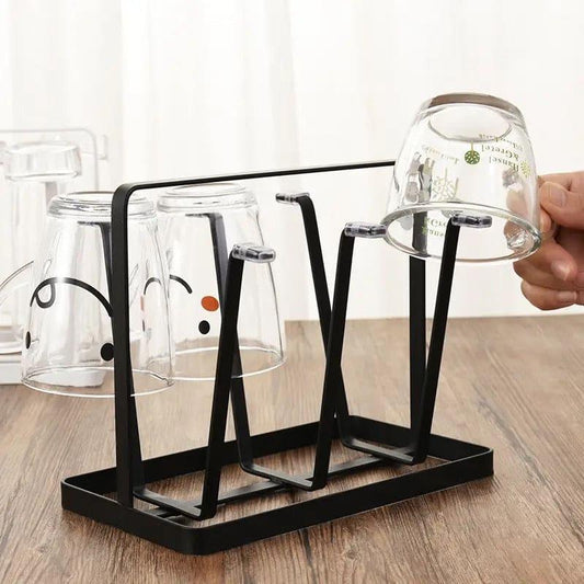 6 Hooks Iron Glass Stand Holder for Home Organizer and Decor - Clarify.pk