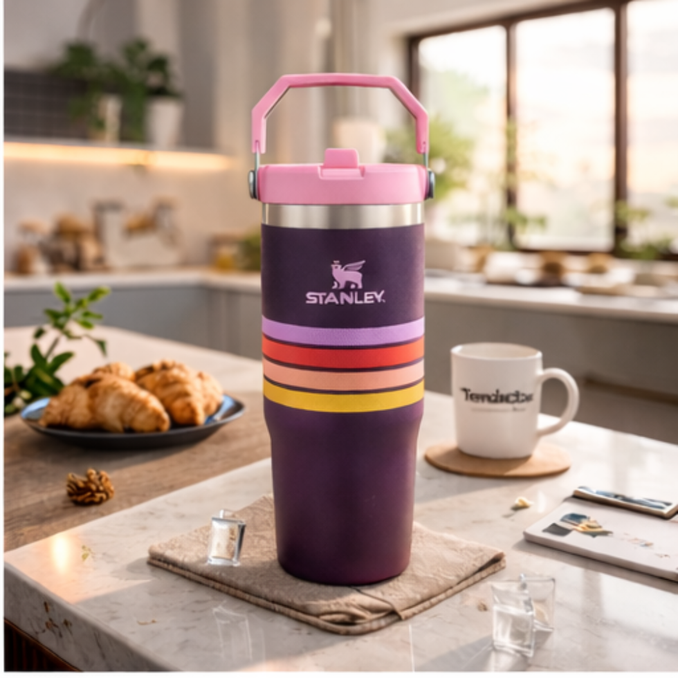 Stanley IceFlow Flip Straw Tumbler – 30oz Plum Stripe MJ