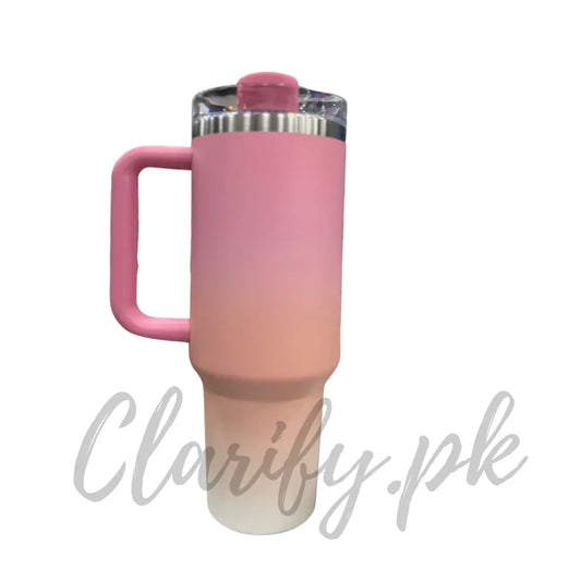 Premium Ombre Pink Peach 40oz Tumbler – 1200ml Water Bottle - Clarify.pk