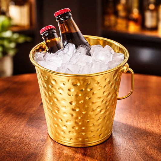 Gold Stainless Steel Serving Bucket - Luxury Snack Pail IT