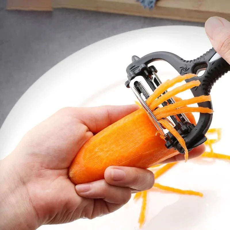 3-in-1 Vegetable & Fruit Peeler – Multi-Functional Rotary Grater Cutter - Clarify.pk