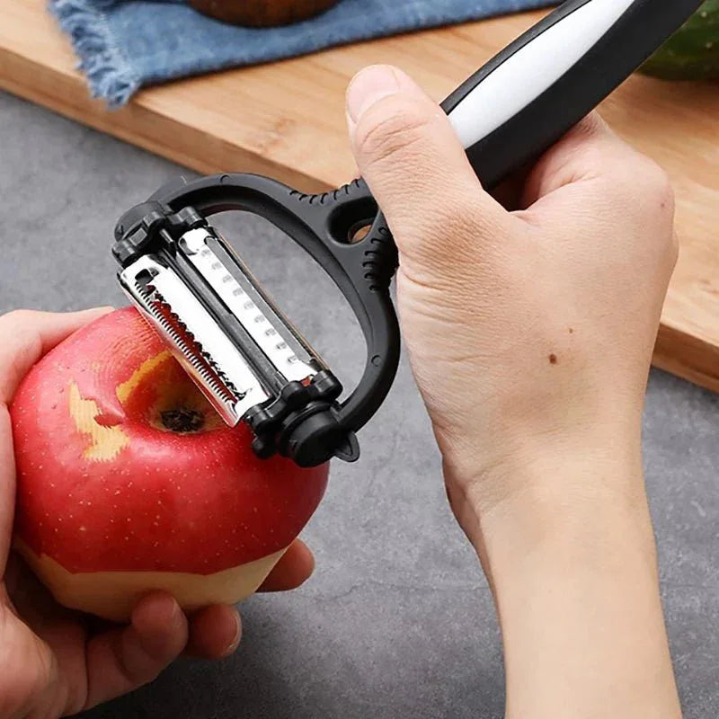 3-in-1 Vegetable & Fruit Peeler – Multi-Functional Rotary Grater Cutter - Clarify.pk