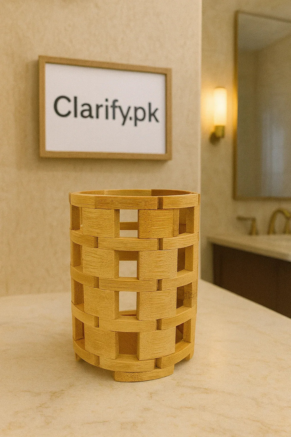 Premium Bamboo Cutlery Holder - Clarify.pk