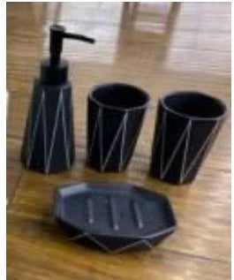 Luxury 4Pcs Black Bath Set – Modern Bathroom Décor - Clarify.pk
