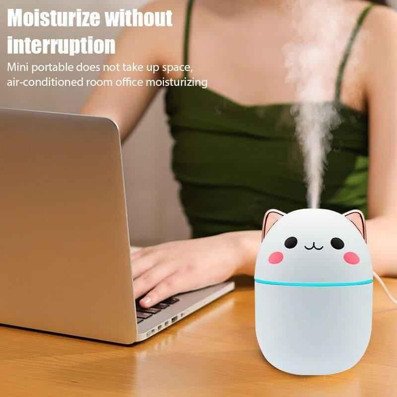 200ml Cat Humidifier - Adorable Cute Cat Design for Home and Office - Clarify.pk