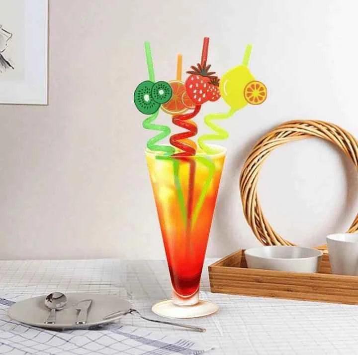 Fruity Straws Pack - 4 Colorful Straws for Fun Drinks - Clarify.pk