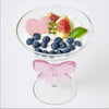 Luxury Glass Dessert Cup with Pink Bow Stem - Clarify.pk