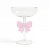 Luxury Glass Dessert Cup with Pink Bow Stem - Clarify.pk