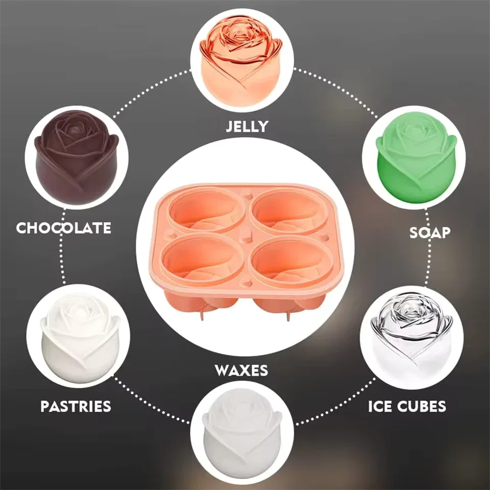 3D Rose Ice Cube Molds for Ice Cream & More - Clarify.pk