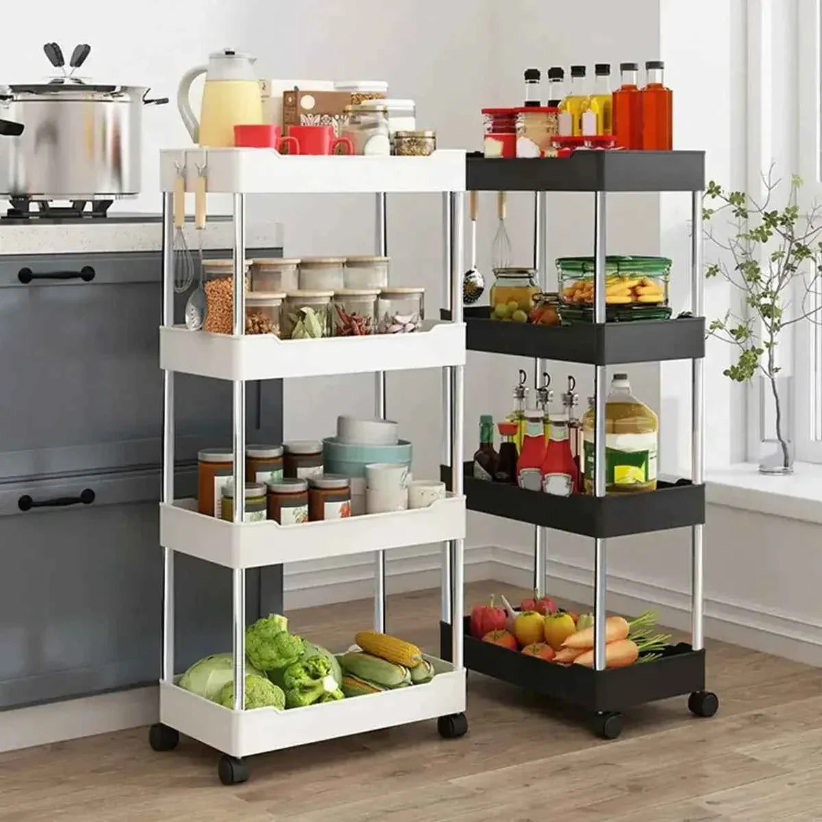 4 Tier Slide Organizer Shelf for Kitchen Storage - Clarify.pk
