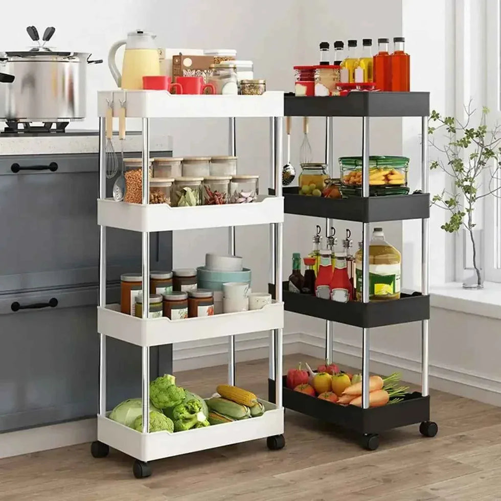 4 Tier Slide Organizer Shelf for Kitchen Storage - Clarify.pk