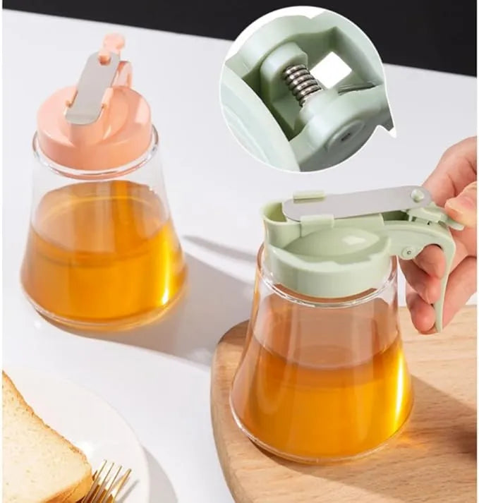 Honey Dispenser No Drip - Easy Squeeze Syrup Dispenser Bottle for Efficient Serving, Ideal Honey Squeeze Jar for Kitchen & Coffee Bar, Mess-Free Solution