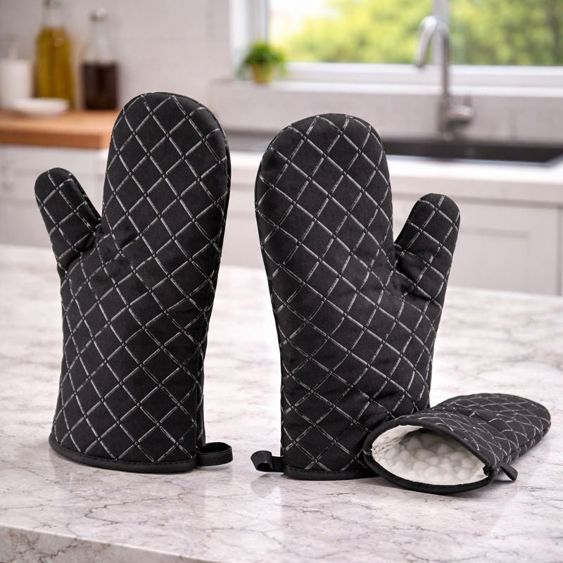 Professional Heat-Resistant Quilted Oven Mitts & Gloves (Pair) WYT