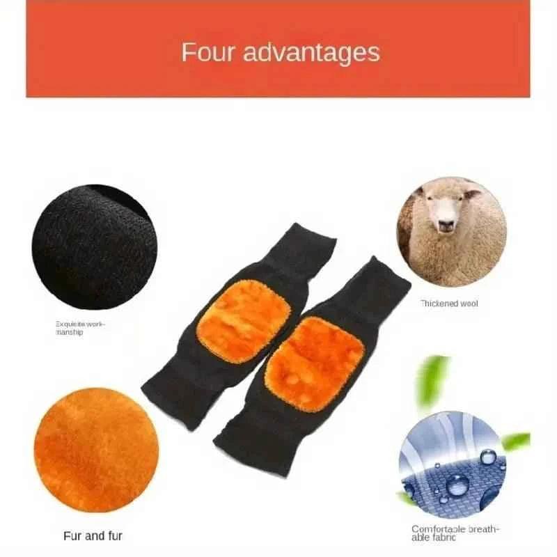Soft Warm Wool Knee Pads - Cashmere Wool Knee Brace Support Sleeves without Belt - Clarify.pk