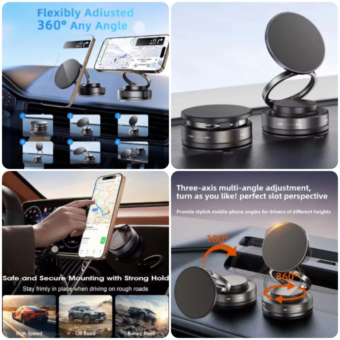 360° Magnetic Phone Holder – Strong Grip Stand - Trenducts.pk
